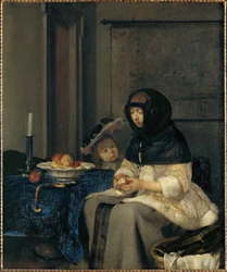 O descascador de maçãs (óleo sobre tela)