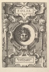 Busto de Sol cercado por cintas, da série 