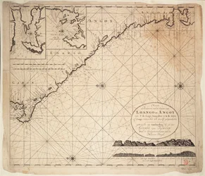 Carta do Golfo da Guiné, África, início do século XVIII (gravura)
