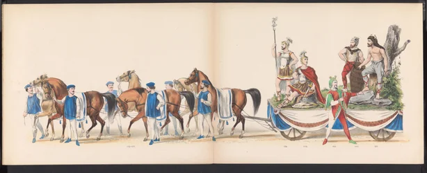 Máscara dos Estudantes de Leiden, 1870 (ilustração 15) Procissão fantasiada realizada pelos membros do corpo estudantil de Leiden em 7 de junho de 1870, em comemoração aos 295 anos da Leidsche Hoogeschool, retratando uma visita a Leiden em