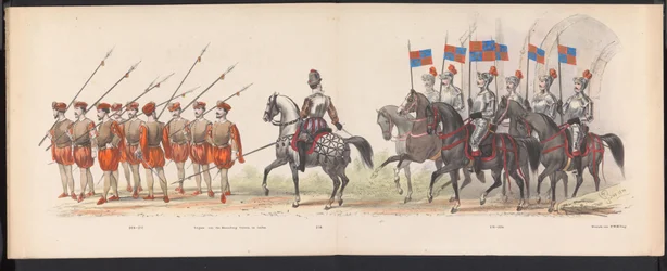 Máscara dos Estudantes de Leiden, 1870 (ilustração 18) Procissão fantasiada realizada pelos membros do corpo estudantil de Leiden em 7 de junho de 1870, em comemoração aos 295 anos da Leidsche Hoogeschool, retratando uma visita a Leiden em