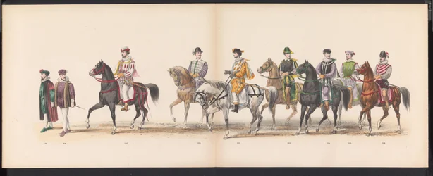 Mascarada dos estudantes de Leiden, 1870 (placa 8)
Desfile de trajes realizado pelos membros da fraternidade estudantil de Leiden a 7 de Junho de 1870, em comemoração do 295º aniversário da Universidade de Leiden, representando uma visita a Leiden em 1870