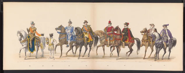 Máscara dos estudantes de Leiden, 1875 (placa 10) Máscara realizada pelos membros do corpo estudantil de Leiden em 15 de junho de 1875 em comemoração ao 300º aniversário da Leidsche Hoogeschool, representando a Leidsche Hoogeschool, retratada na