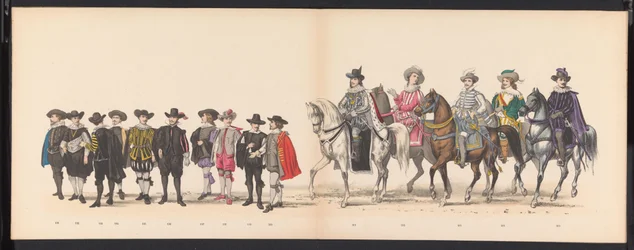 Mascarada dos estudantes de Leiden, 1875 (placa 13)
Mascarada realizada pelos membros da fraternidade estudantil de Leiden em 15 de Junho de 1875 para celebrar o 300º aniversário da Universidade de Leiden, retratando a Universidade de Leiden, mostrada no