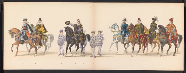 Mascarada dos estudantes de Leiden, 1875 (placa 5)
Mascarada realizada pelos membros da fraternidade estudantil de Leiden em 15 de Junho de 1875 para celebrar o 300º aniversário da Universidade de Leiden, retratando a Universidade de Leiden, mostrada no