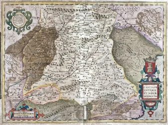 Castilia com Madrid e Toledo, Espanha (gravura