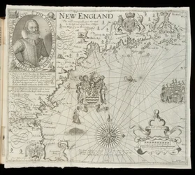 Mapa da Nova Inglaterra, da Historia Mundi: ou Mercator&39;s Atlas, Londres, 1635