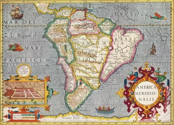 América do Sul América Meridionalis: do Atlas de Gerardus Mercator, 1633, 1936
