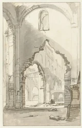 Interior do Nieuwe Kerk em Amesterdão, após o Grande Incêndio de 1645