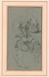 Estudo de um homem sentado, para uma figura na pintura do profeta Eliseu e da mulher sunamita no Monte Carmelo (Museu Nacional, Varsóvia inv. M.Ob.551 MNW)