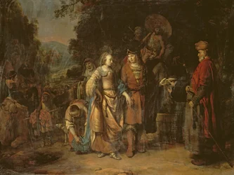 Isaac e Rebecca pelo poço de Lahai-roi