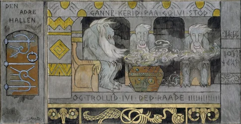 O segundo salão - Munthe, Gerhard (1849-1929) - 1902-1904 - Óleo sobre tela - 62,5x119,5 - Museu Nacional de Arte, Oslo