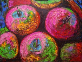 Maçãs doces, 2021 (óleo sobre tela)