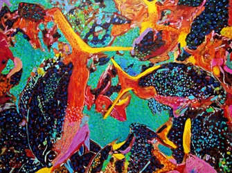 Festa do peixe, 2022 (óleo sobre tela)