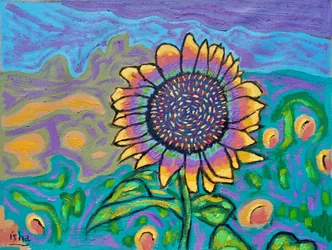 Joyous Sunflower I, 2024 (óleo sobre tela)