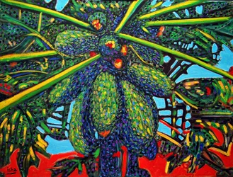Planta da papaia, 2021 (óleo sobre tela)