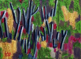 Saguaros da primavera, 2018 (óleo sobre tela)