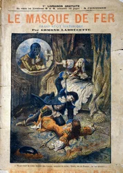 Le Masque de Fer, capa do romance de Edmond Ladoucette, publicada em parcelas no final do século XIX