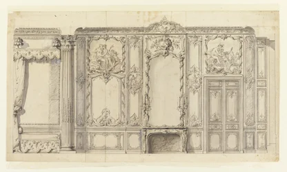 Elevação da Parede do Quarto do Príncipe de Rohan, Hôtel de Soubise, Paris