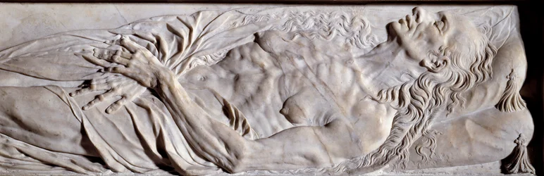 Elementos do monumento funerário de Valentine Balbiani (1518-1572), esposa de René de Birague. Baixo relevo em mármore