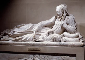 Monumento funerário: Túmulo de Jeanne Valentine Balbiani (1518-1572), esposa do Cardeal René de Birague (1506-1583), Chanceler de França. Escultura em mármore de Germain Pilon (1535 - 1590), cerca de 1573. Paris, Musee Du Louvre