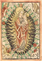 Madonna e criança em um rosário