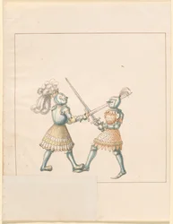 Freydal, O Livro das Justas e Torneio do Imperador Maximiliano I: Combates a Pé (Justas) (Volume III): Placa 158