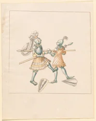 Freydal, O Livro das Justas e Torneio do Imperador Maximiliano I: Combates a Pé (Jousts) (Volume III): Placa 151