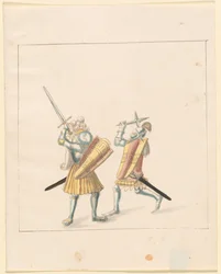 Freydal, O Livro das Justas e Torneio do Imperador Maximiliano I: Combates a Pé (Jousts) (Volume III): Placa 155
