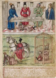 Bayezid I preso por Timur, antes de 1561