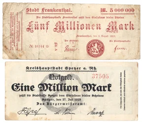 Notas de cinco milhões e um milhão de notas, 1923