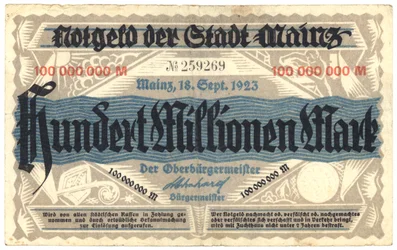 Nota de cem milhões, 1923