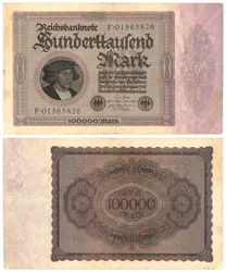 Nota de cem mil marcos, 1923 (recto e verso)