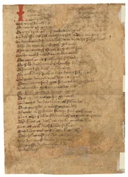 Uma folha do Das Spiegelbuch, em alto-alemão médio, Suábia Oriental, provavelmente Augsburgo, c.1470s (tinta sobre papel)