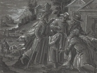 Abraão entretendo os anjos [verso], c.1600 (pena e tinta)