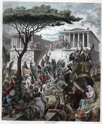 História Antiga. Grécia. Templo de Júpiter em Pérgamo. Alemão ... (gravura)
