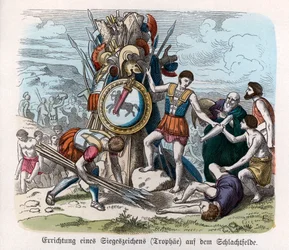 História Antiga. Grécia. Troféus de guerra ... (gravura)