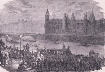 Trazendo os feridos, História da Guerra entre a França e a Alemanha publicada pela Cassell and Company Limited, c.1890 (litho)