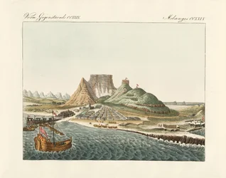 Cidade do Cabo sobre o cabo da Boa Esperança (gravação colorida)