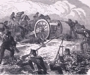 Captura de uma arma de campo, Cassells History of the War between France and Germany publicada pela Cassell and Company Limited, c.1890 (litho)
