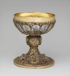 Cálice, c.1230-50 (prata, prata dourada, niello e joias)