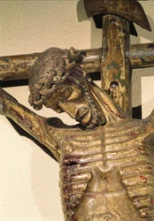 Cristo na cruz, chamado Le Devot Christ, 1307 (madeira) (detalhe)