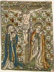 Cristo na cruz com Maria e São João, c.1460 (metalcut)