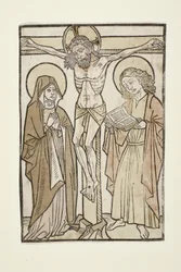 Cristo na cruz entre Maria e São João, 1460-70