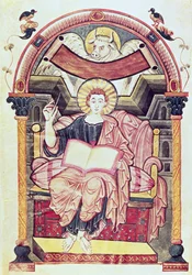 Canto 22. f.85v São Lucas Evangelista, de Treves, Carolingian, c.800 dC
