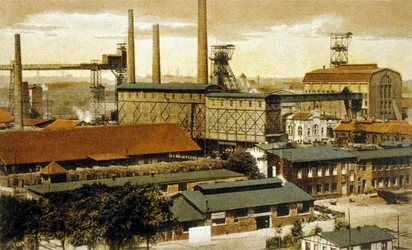 Mina de Carvão Concordia, Oberhausen, Alemanha (gravura a cores)