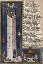 Construção da Torre de Babel, cópia de um manuscrito do século XV