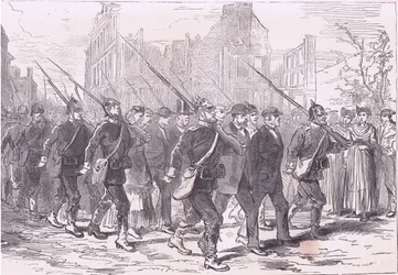 Caravana de prisioneiros, História da Guerra entre a França e a Alemanha publicado por Cassell and Company Limited, c.1890 (litho)