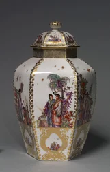 Vaso coberto, fabricante Meissen Porcelain Factory, Alemanha, c.1728-1730