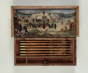 Caixa de parafusos de besta pertencente ao Príncipe Otto von Hesse, 1615 (madeira pintada) (ver também 312140-312143)